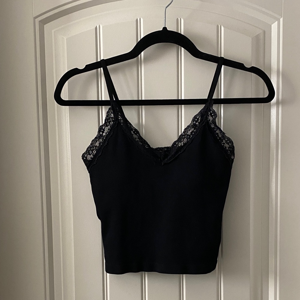 Black Lace Trim Camisole